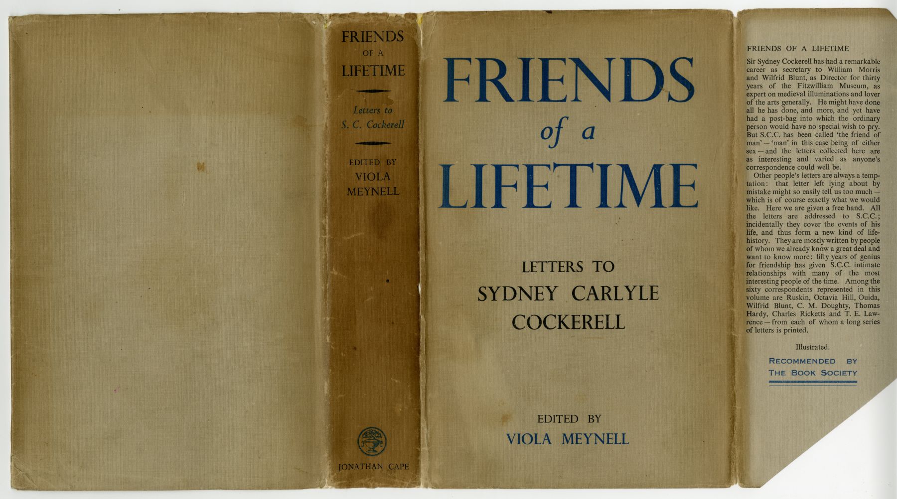 『FRIENDS of a LIFETIME』（1940年、Jonathan Cape）ダストラッパー